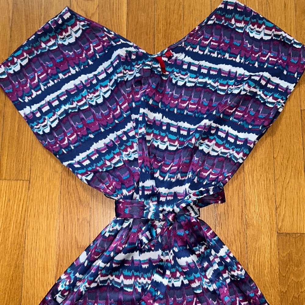 Purple patterned silk dress